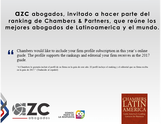 AZC abogados invitado a ser parte de directorio legal Chambers & Partners